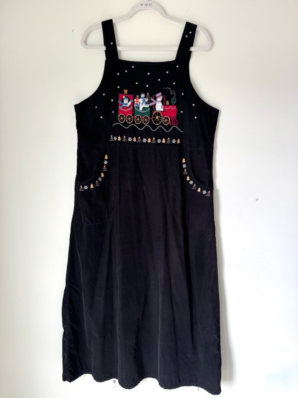 Christopher & Banks Vintage Snowman denim bib Dress Jumper Sleeveless